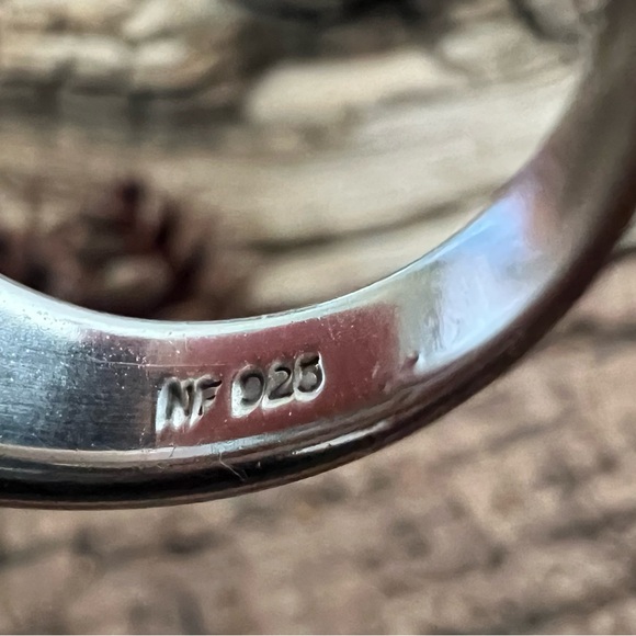 Thailand NF 925 Silver Ring Blue Turquoise Lapis Lazuli Inlay Zuni Navajo Style - Picture 5 of 9